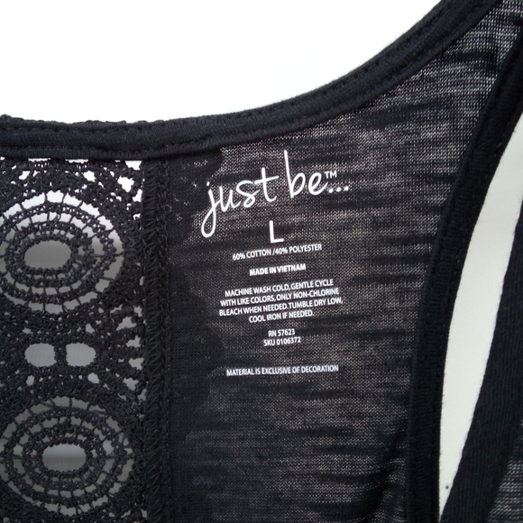 NWT Just Be Black Crochet Sharkbite Tank Top L Early 2000s Style - Picture 6 of 6